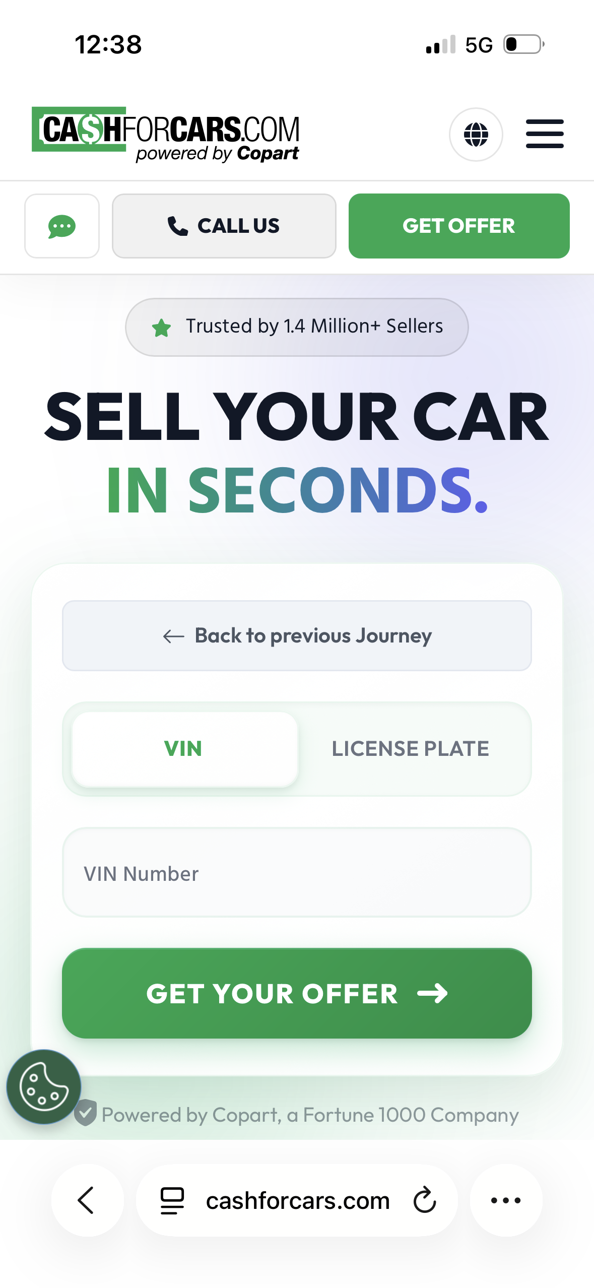 Old homepage hero section